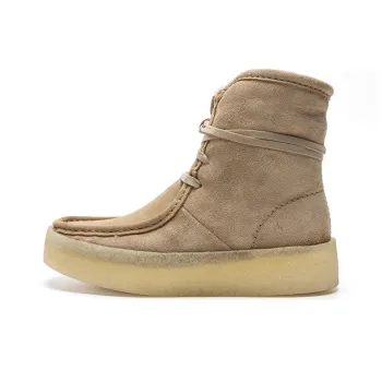 clarks Wallabee Cup Hi Light Tan Suede Women's