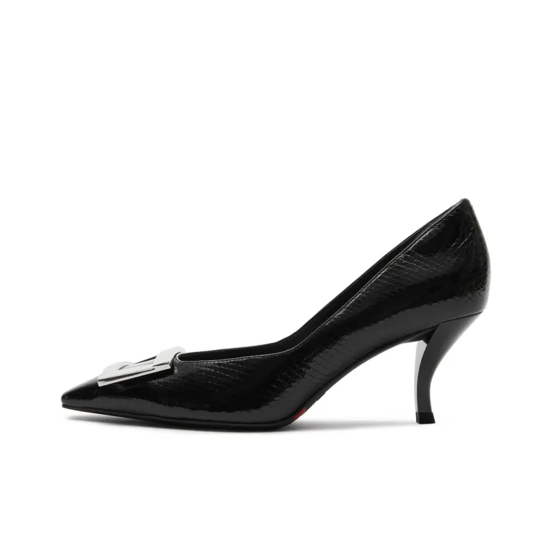 Staccato Midnight Muse Flared Heel High Heels 7cm Women's-4