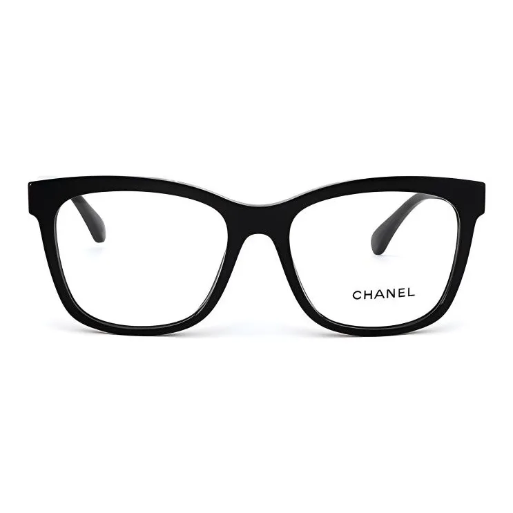 CHANEL Plate Frame Square Eyeglass Frames Women's Black-2