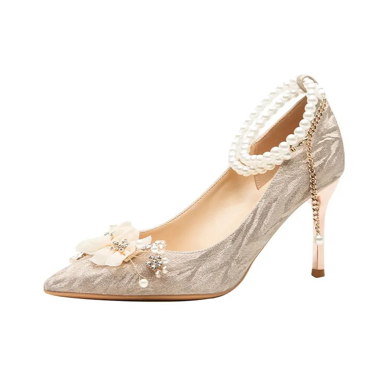 TADSW High Heels Women's Silver/Champagne/-5