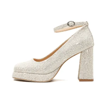 KATHRYN WILSON Chunky Heel High Heels Women's Gold