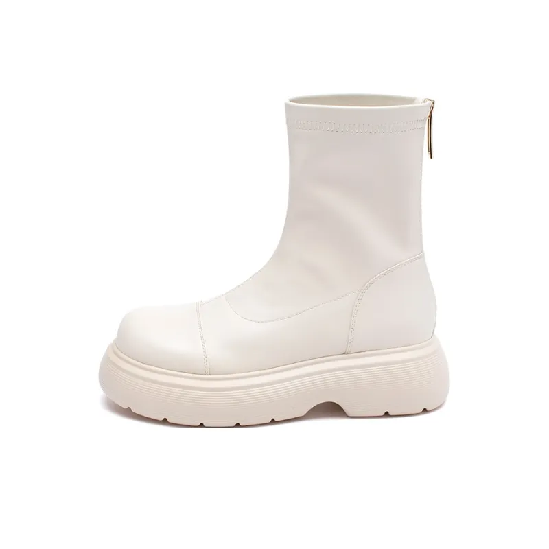 AGSDON Ankle Boots Women's Black/Milk Tea/Beige-12