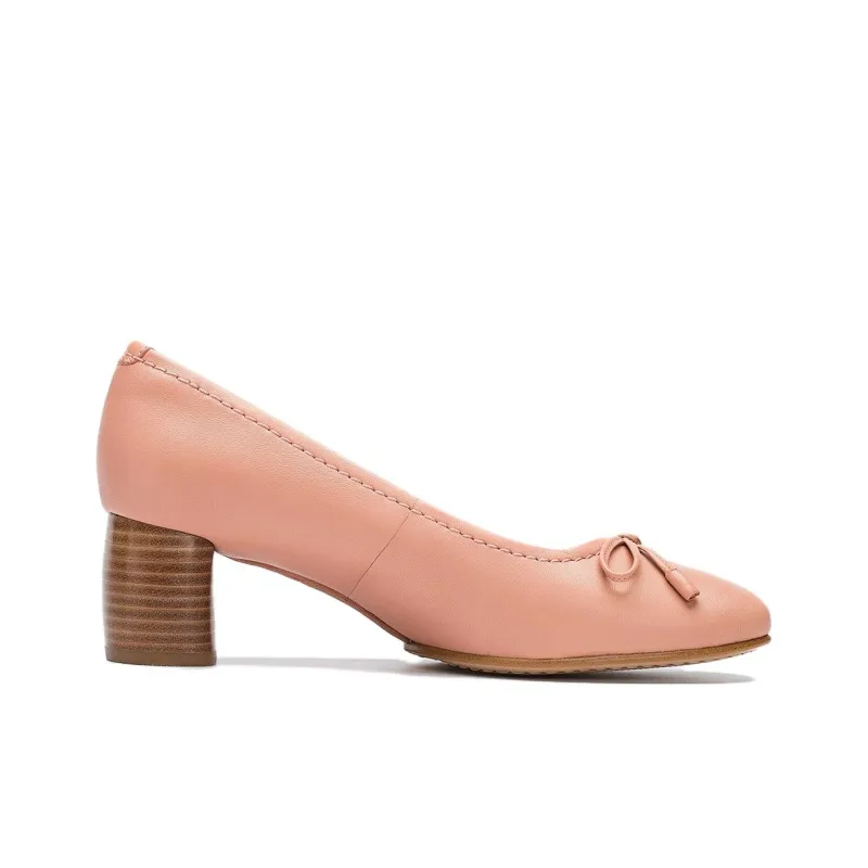 Clarks Chunky Heel High Heels 5.5cm Women's Light Pink-1