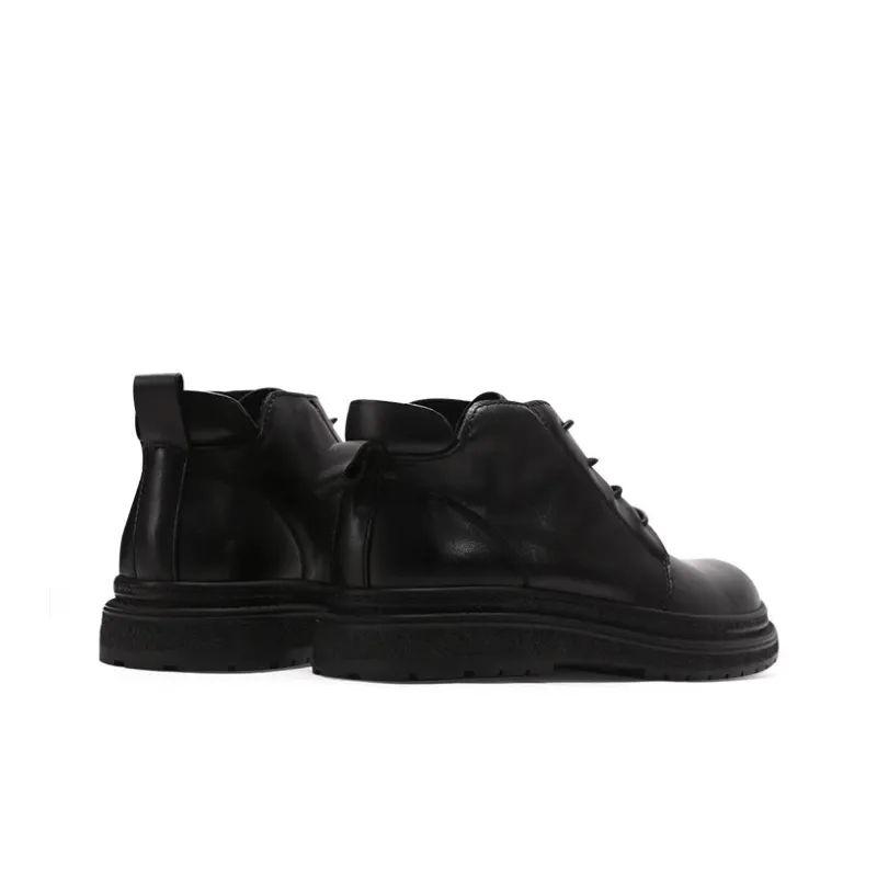 Voguhomme Short Martin Boot Medium Heel Men's Black-3