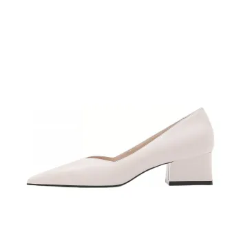 CAMEIDO Block Heel High Heels 4.5cm Women's Ecru