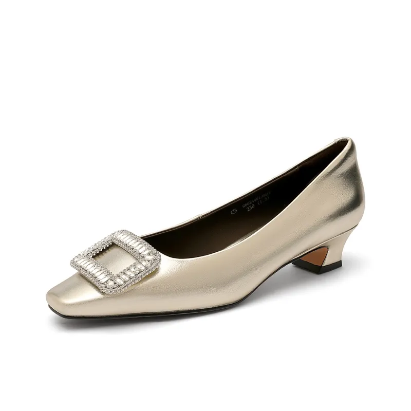 GOLDLION Chunky Heel High Heels 3.5cm Women's-5