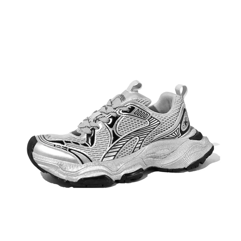 SK.TRIP Cushioned Wear-Resistant Supportive Lightweight Height Increasing Low-Top Running Shoes Unisex Titanium Gray-26