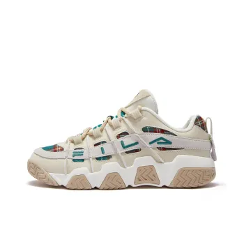 FILA FUSION Barricade Basketball Shoes Men Low Top Foam White/Water Tank Green