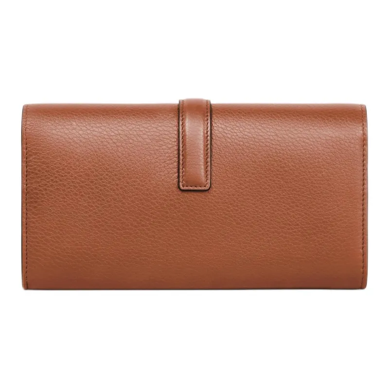 CELINE Cow Leather Wallet Large Size Women's Brown-2