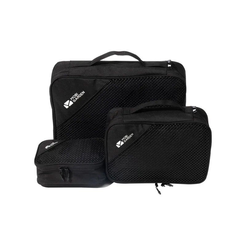 MOBI GARDEN Polyester Toiletry Bag Medium Size Unisex Night Black/Sand Stone-1