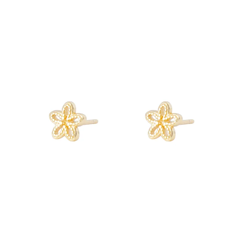 ZURY S925 Silver Stud Earrings Women's Gold-0