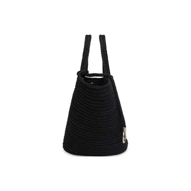 Balenciaga IBIZA Nylon With Lambskin Basket Bag Handbag Medium Size Women's Black-3