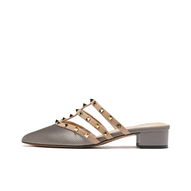 ST&SAT Mulu Breeze, Fashion Pointed Toe Outerwear Mules Ecru Silver Gray-6