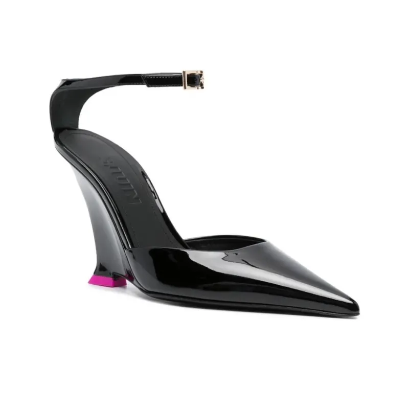 3JUIN 110mm Patent Wedge heel Pumps-1