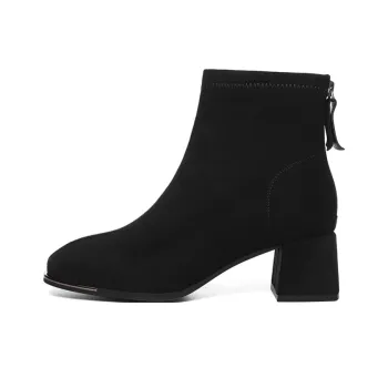 Golden Silk Rabbit Ankle Boots 5cm Women's