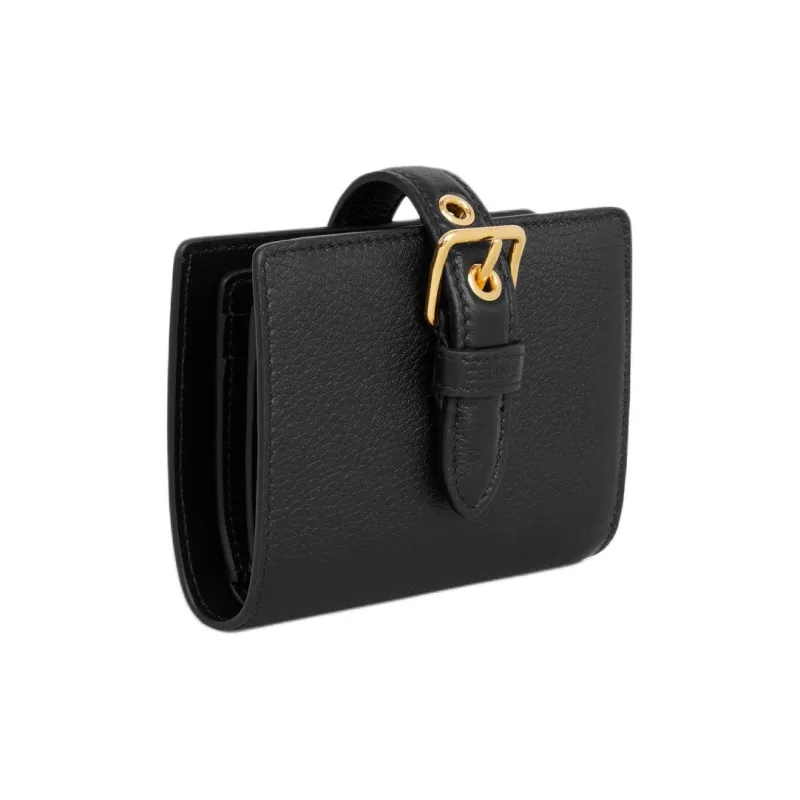 CELINE Soft Calfskin Wallet Small Size Women's Black-1