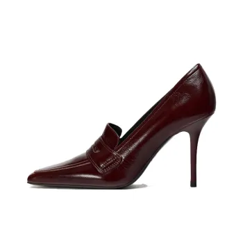 ZARA Slim Heel High Heels 9.5cm Women's Burgundy