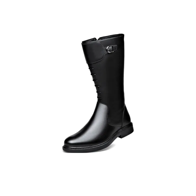 Beidouniao Knee high Boots Men's Black-1