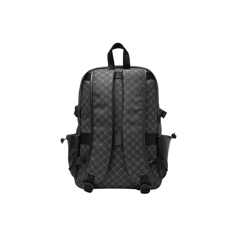 KONADCT Oxford/PU Backpack Large Size Unisex Black/Gray/White/Purple/Monogram/Coffee-31