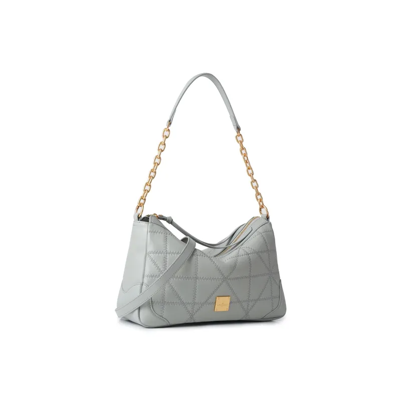 Montagut Sheepskin Shoulder Bag, Crossbody Bag, Shoulder Bag Regular Women's Stone Gray/Acorn/Coconut Milk White/Black-1