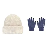 White Hat+Navy Blue Glove