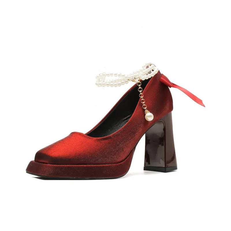 Zubumei Chunky Heel High Heels Women's-7