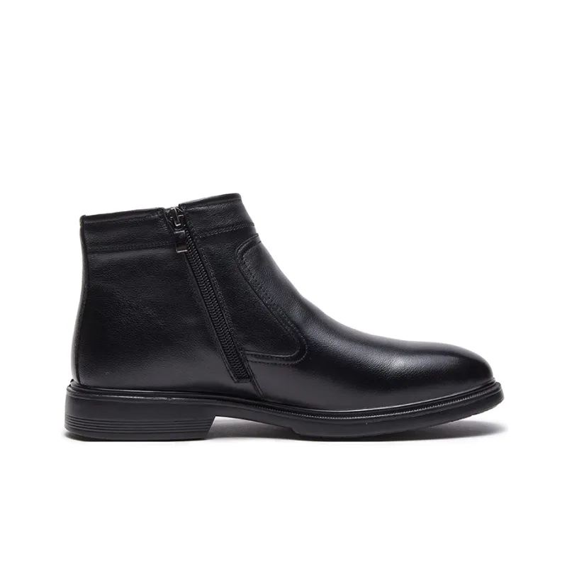 AOKANG High Top Casual Ankle Boots Men's Black-3