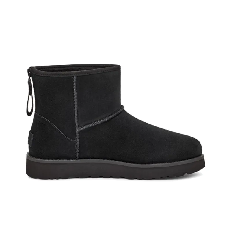 UGG Classic Mini Logo Zip Boot Black Women's-1