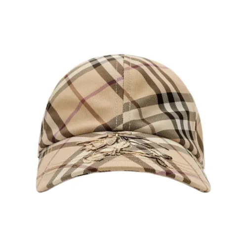 Burberry Logo Detailed Checked Curved Peak Cap