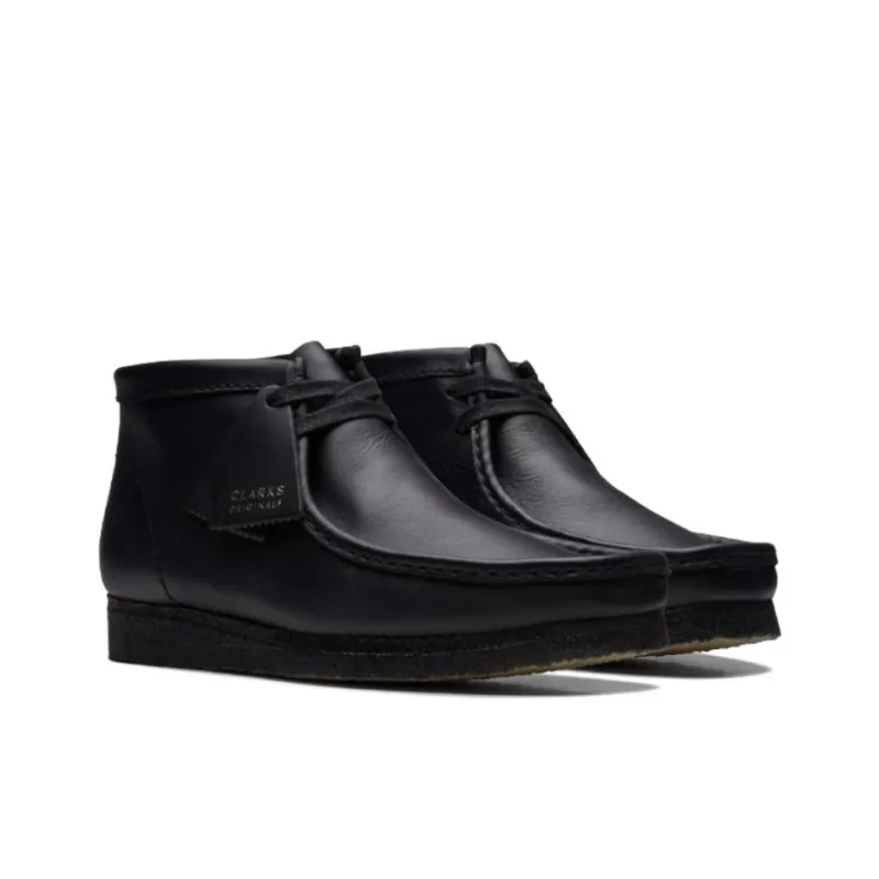 Clarks Wallabee Black Leather-2