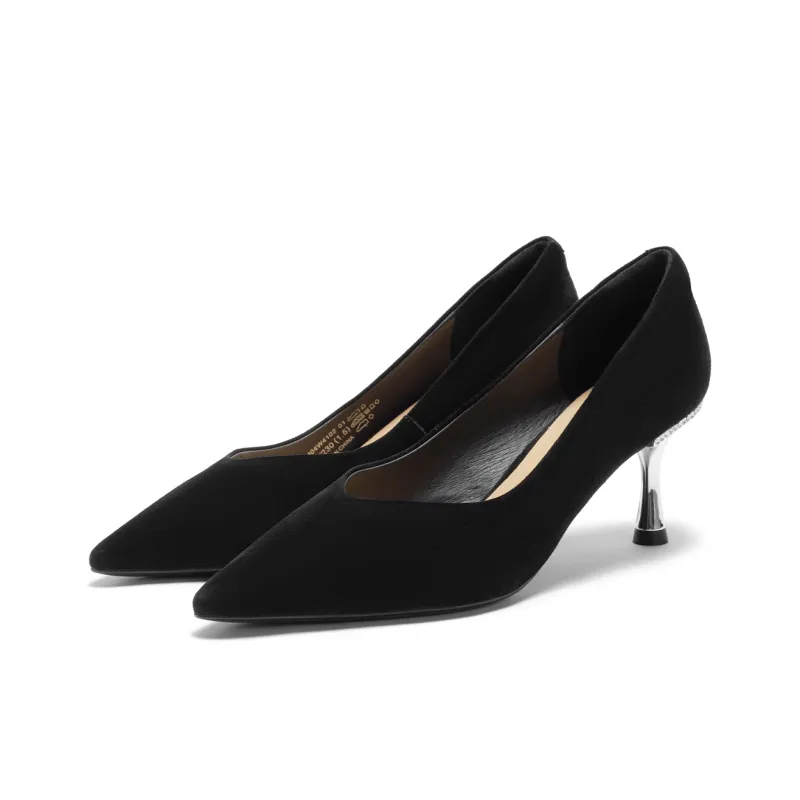Hotwind Slim Heel High Heels 6cm Women's Black-2