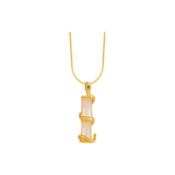 CUTE DAME S925 Zircon Sterling Silver Necklace Women's Gold
