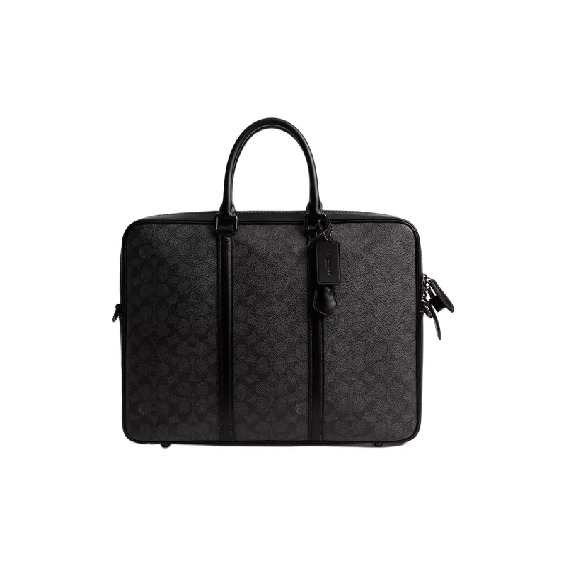 COACH Coated Canvas Laptop Bag Tubas Women's Charcoal-2