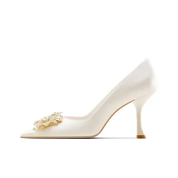 ROSE CASTLE Slim Heel High Heels Women's White