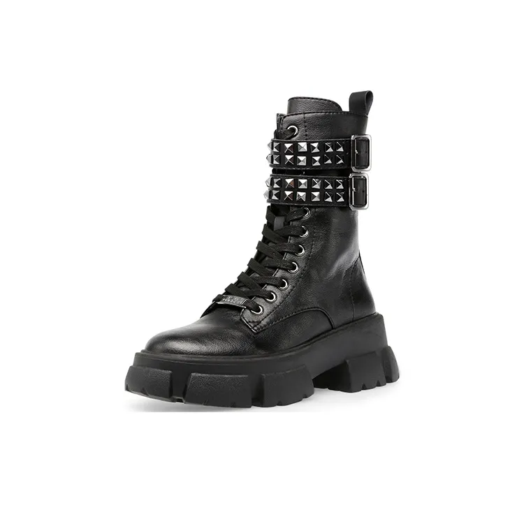 STEVE MADDEN Martin Boots Women's Black-2