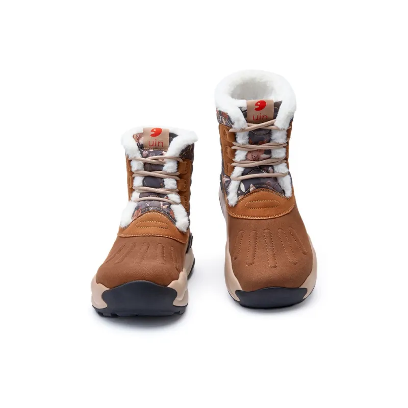 U.IN Plants & Flowers Snow Boots Women's Purple/Dark Gray/Orange-10