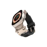Apple Explorer Silicone Strap, Black with Silver Buckle