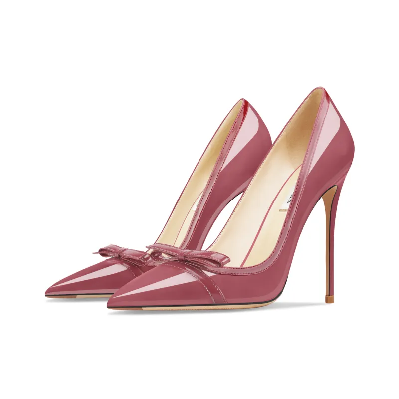 Suyymakk Slim Heel High Heels Women's Burgundy-4
