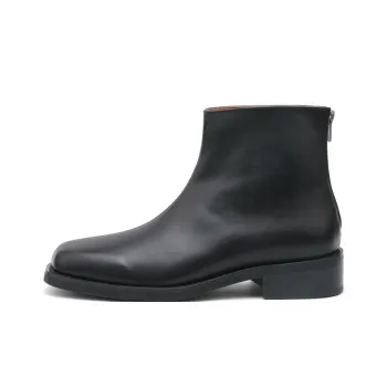 Mr.shang Square Toe Collection Ankle Boots Men's Black