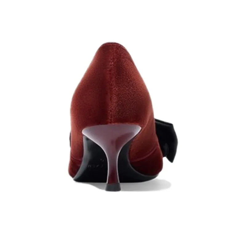 ZSAZSAZSU Slim Heel High Heels 5.5cm Women's Dark Red-4