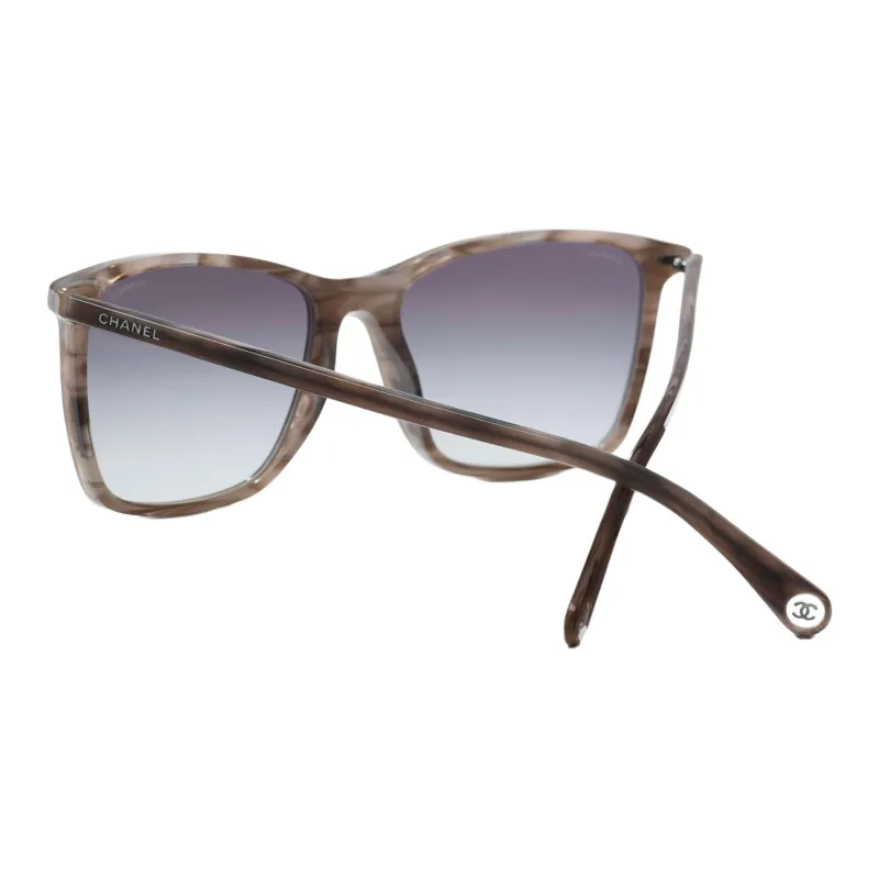 CHANEL Square Sunglasses Unisex Brown-4
