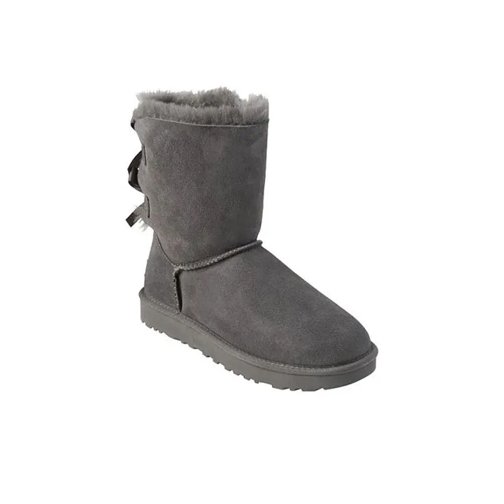 UGG Mini Bailey Bow Ii Boot Fleece Lined Gray Women's-2
