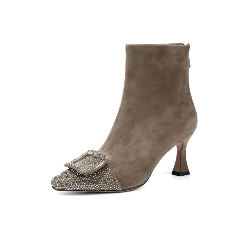 ELLE Ankle Boots Women's Khaki/Black-7