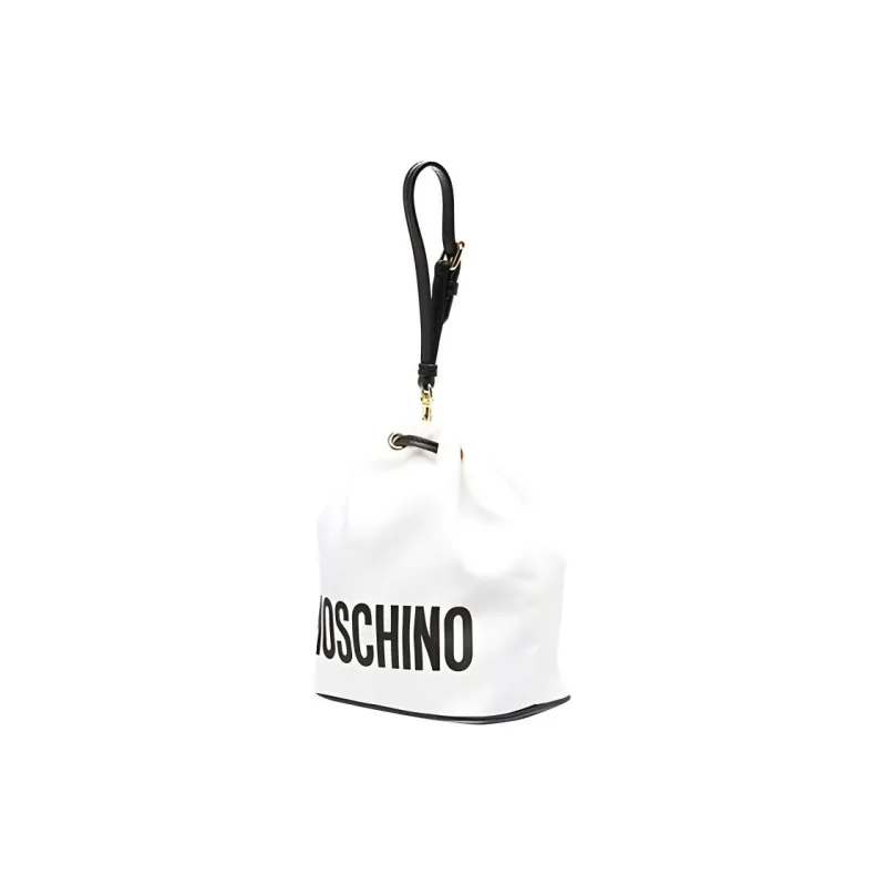 MOSCHINO PU Bucket Bag Handbag Shoulder Bag Crossbody Bag Women's White-2