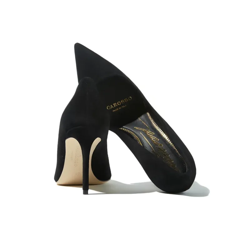 SCAROSSO X Brian Atwood Gigi 95mm Suede Pumps-3