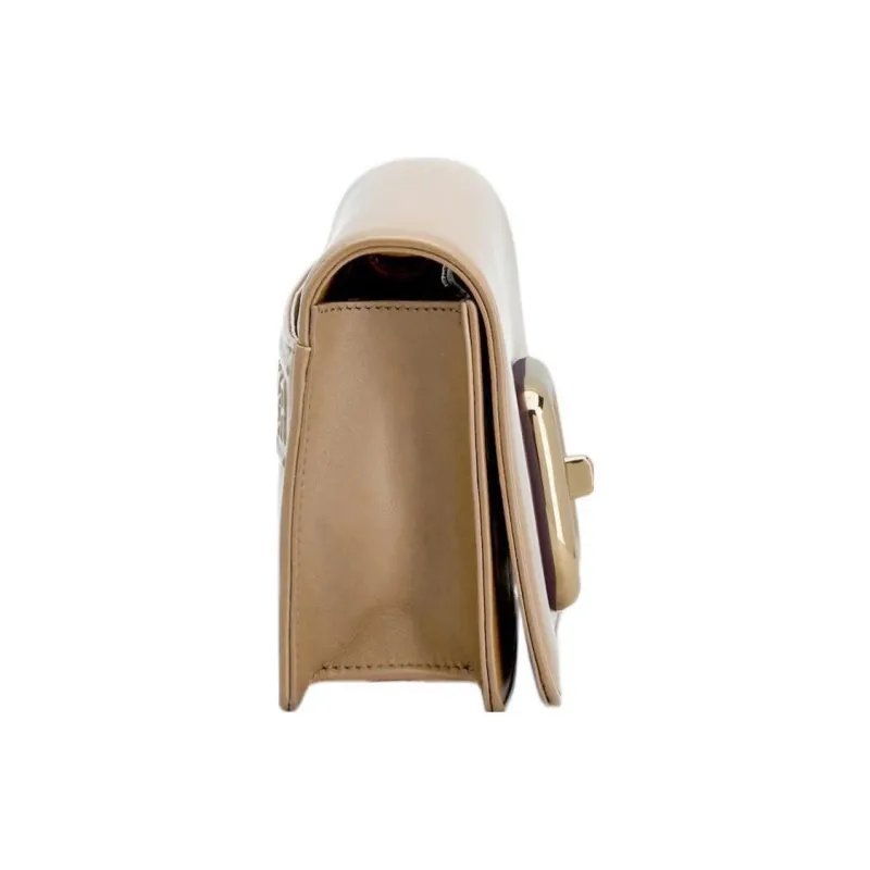 Roger Vivier Roger Vivier VIV Leather Shoulder Bag, Crossbody Bag Mini Women's Beige Yellow-2