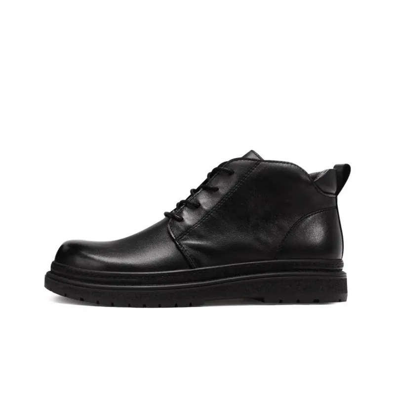 Voguhomme Short Martin Boot Medium Heel Men's Black-0