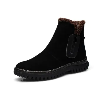 Cachiotti KAQIAODI Thermal Height Increasing Slip Resistant Short Snow Boots Men's Black