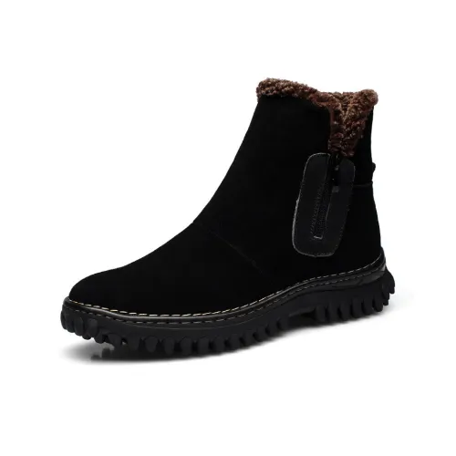 Cachiotti KAQIAODI Thermal Height Increasing Slip Resistant Short Snow Boots Men's Black