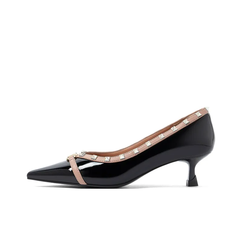 COMELY Flared Heel High Heels 4.5cm Women's-11